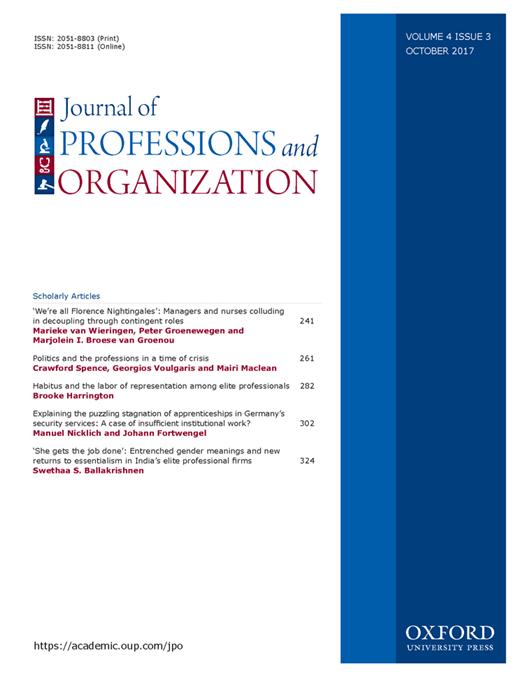 Journal Of Professions And Organization