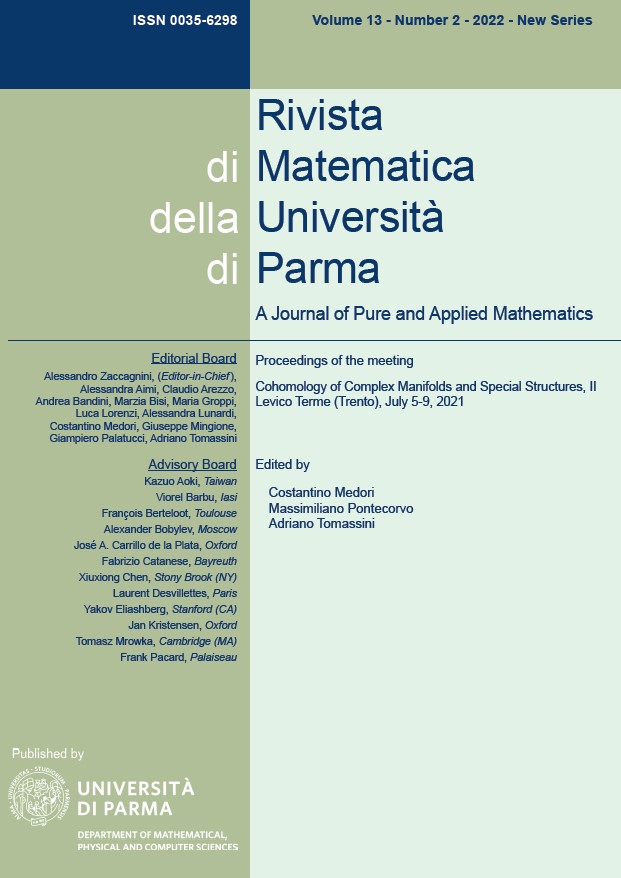 Rivista Di Matematica Della Universita Di Parma